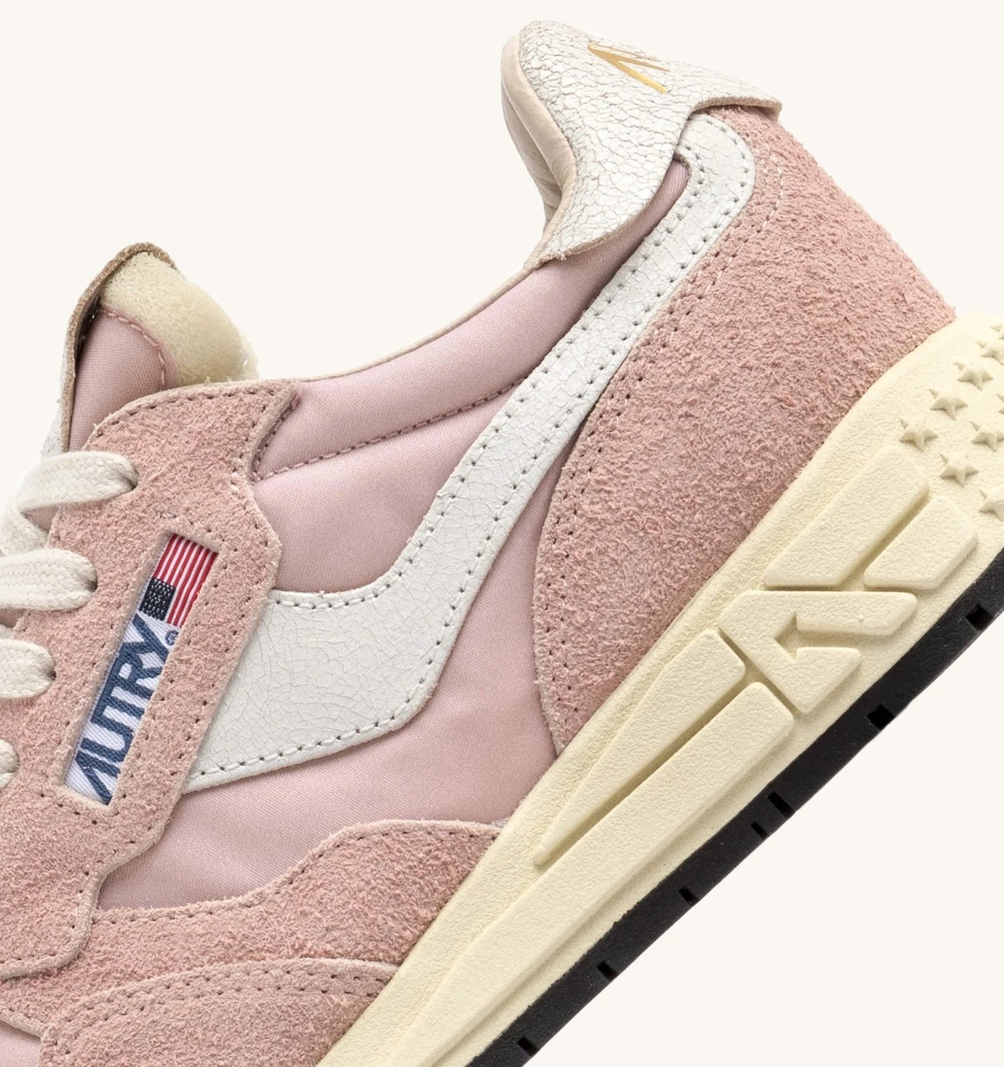 SNEAKERS REELWIND LOW AUS NYLON UND WILDLEDER FARBE WEISS UND POWDER PINK