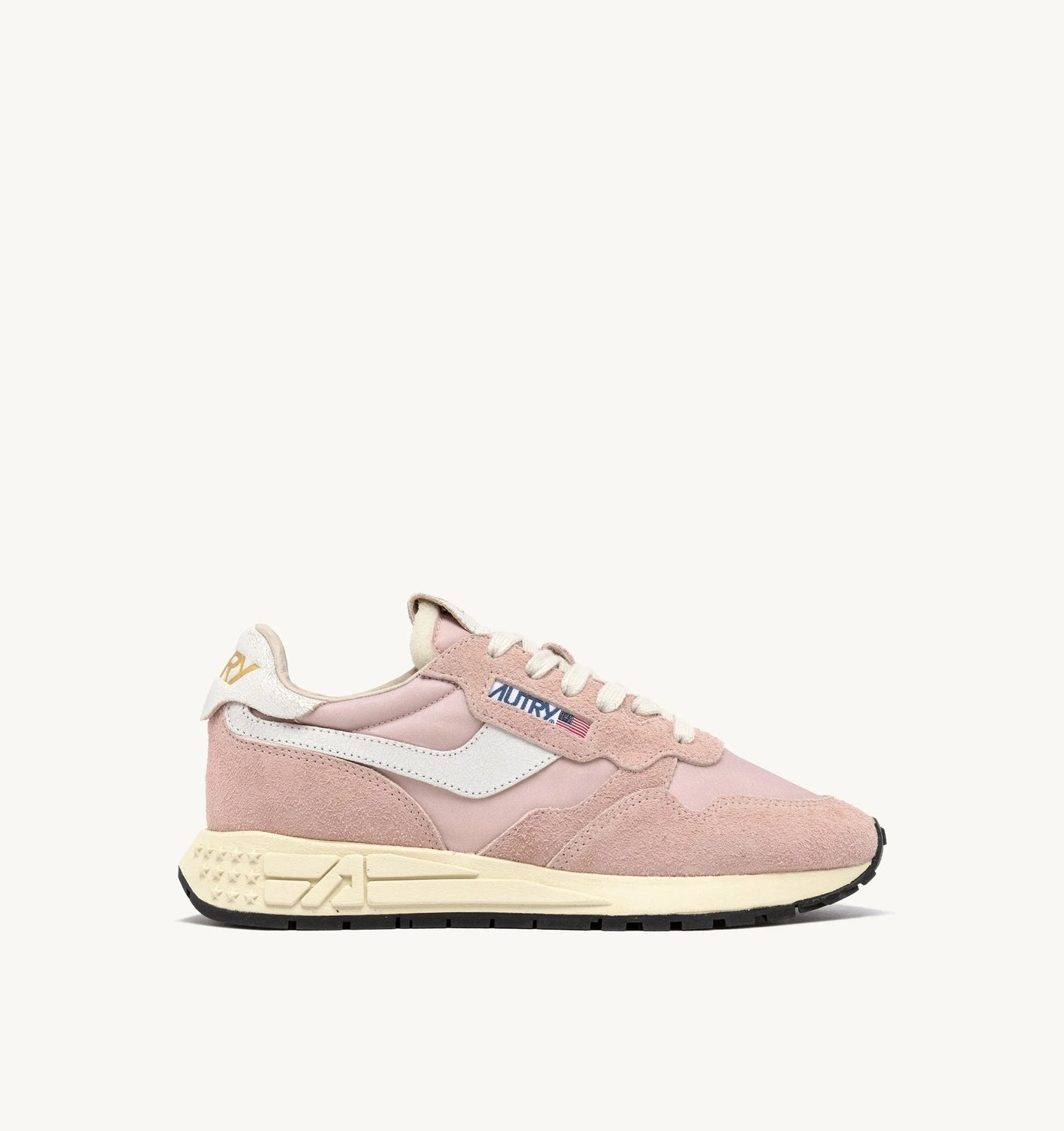 SNEAKERS REELWIND LOW AUS NYLON UND WILDLEDER FARBE WEISS UND POWDER PINK