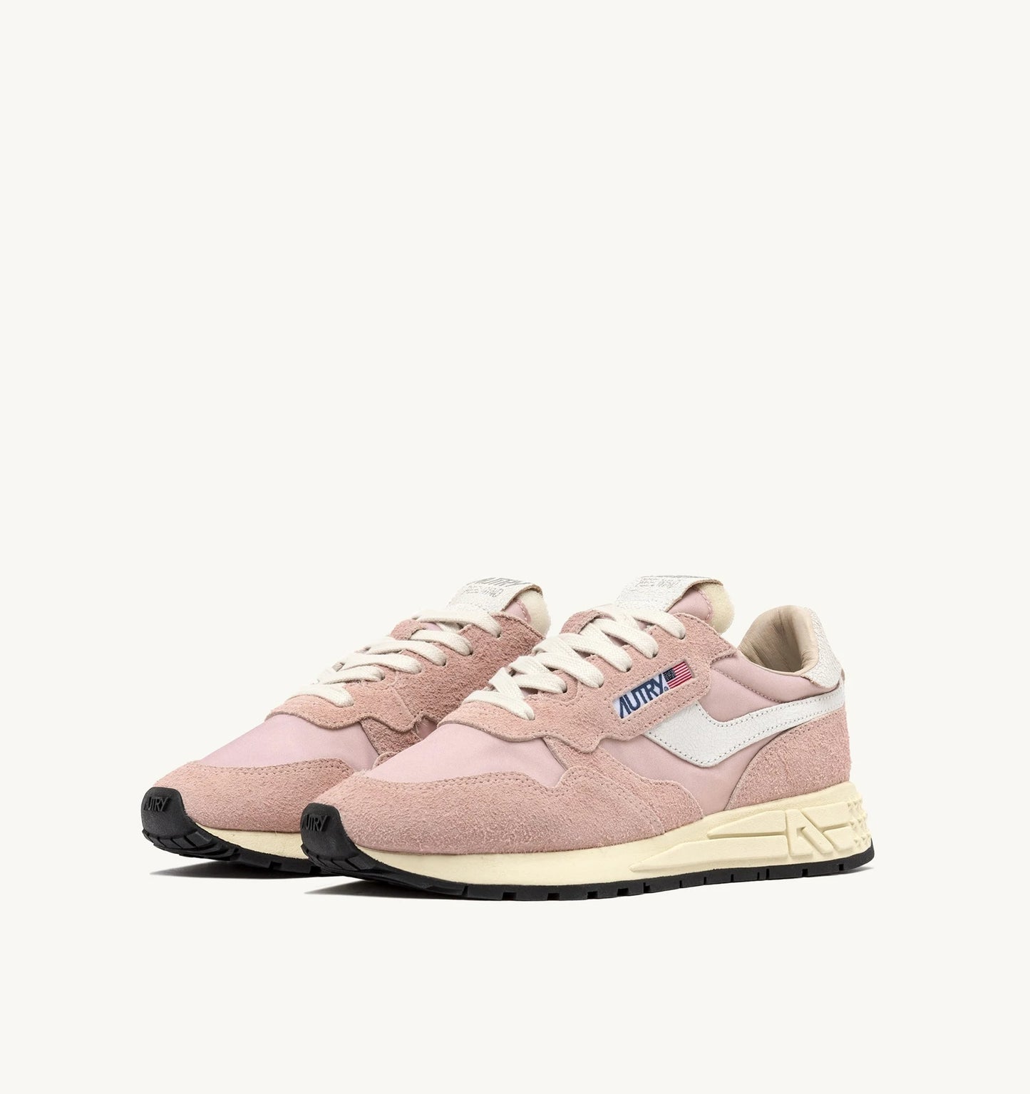 SNEAKERS REELWIND LOW AUS NYLON UND WILDLEDER FARBE WEISS UND POWDER PINK