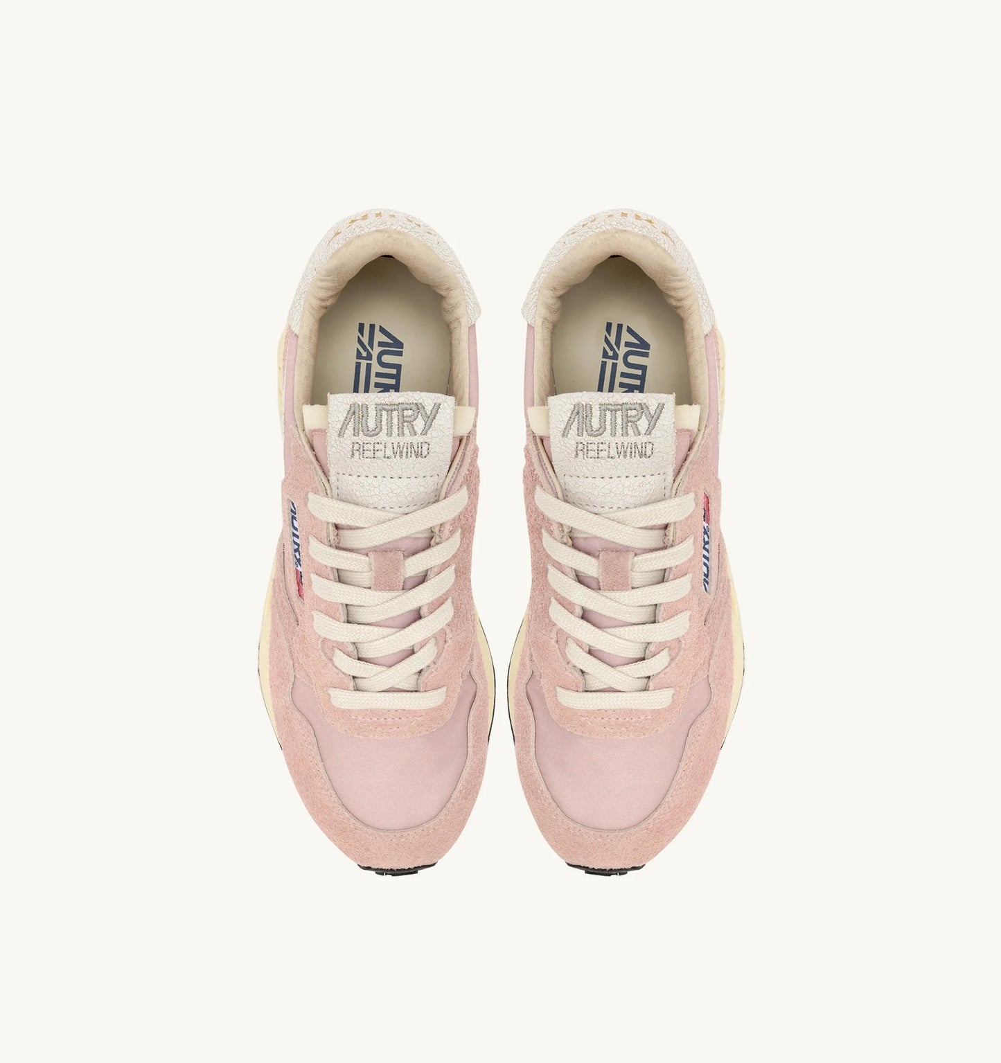 SNEAKERS REELWIND LOW AUS NYLON UND WILDLEDER FARBE WEISS UND POWDER PINK