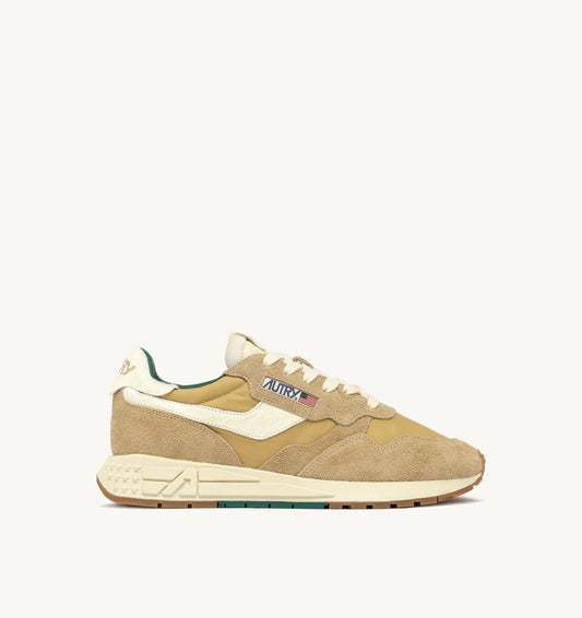 SNEAKERS REELWIND LOW AUS NYLON UND WILDLEDER FARBE LEAF UND NUT